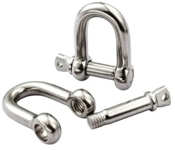 Generisch M4 M5 M6 M8 M10 M12 M14 M16 Gerader D-Schäkel, kurz, Edelstahl, Brech-D-Takelage-Schäkelhaken, Bootstakelage-Hardware(M10(1PCS))