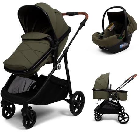 Baninni 3-in-1 Kinderwagen mit Multi-Stands und Autositz Nelia, Grün