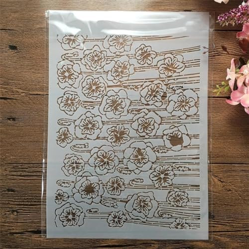 Schablonen zum Basteln, wiederverwendbar, A4, 29 cm, Rosenstrauß, Texturschablonen zum Malen auf Holz, Wandschablonen, Zeichenvorlagen für Tür, Heimdekoration