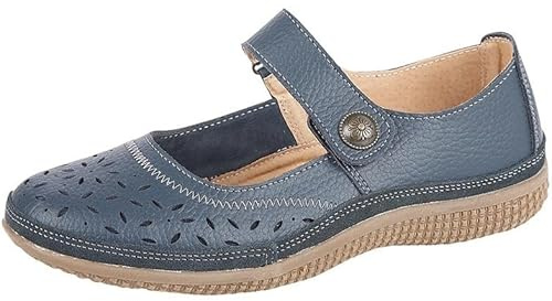 Miss Shoes Leather Extra Wide EEE Fit Mary Jane Shoes