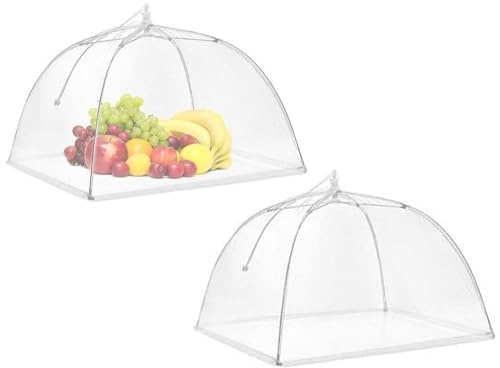 TAIHE 2 Stück Abdeckhaube für Lebensmittel, Faltbare Mesh-Material Fliegenhaube, Obsthaube Kuchenabdeckung Abdeckung Fliegen-Schutz, Perfekter Fliegenschutz für Essen, Obst, BBQ