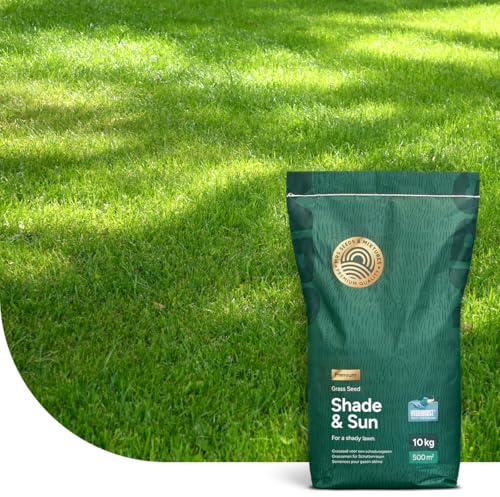 MRS Shade & Sun : Semence Gazon Ombre - 10 kg pour 500 m² - Haute tolérance à l'ombre - Il prévient la mousse - Grande valeur ornementale - Avec Revêtement Hydroboost™