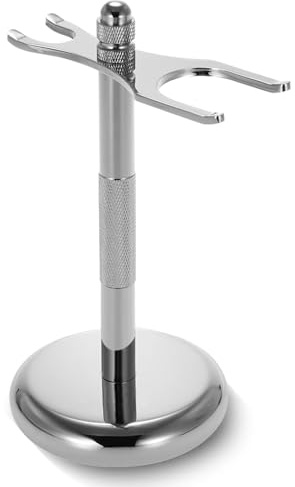 UOSIWYA Rasierhobel Ständer, Rasierständer Halter für Rasierpinsel und Rasierer Rasierpinselhalter mit Rutschfester Boden Rasierhalter (Silber)