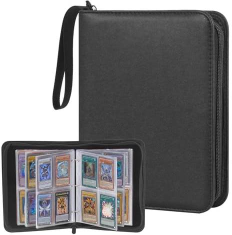 ECOSEAO Sammelkarten Album, Karten Sammelalbum für 400 Karten, Sammelalbum mit 4 Fächern 50 Seiten Sammelalb, Sammelmappe Kartenhalter für TCG, MTG, Yu-Gi-Oh!