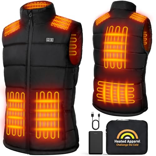 Weamest Heated Vest for Men Women with 16000mAh 7.4V Battery Pack Included, Size Adjustable Heated Vests for Winter Outdoor Hunting Skiing Camping