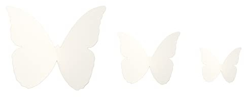 Blausky Set di 48 decorazioni 3D farfalle decorative, con farfalle, dimensioni assortite, rimovibili, da parete, per soggiorno, camera da letto, casa e feste, colore bianco