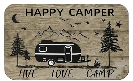 Wasise Caravan Door Mat - 40×60CM Crystal Velvet Camping Rug, Campervan Accessories, Motorhome Gifts, Motor Home Gift Ideas, Home Doormat, Gifts for Motorhome Owners, Non Slip Door Mats Indoor
