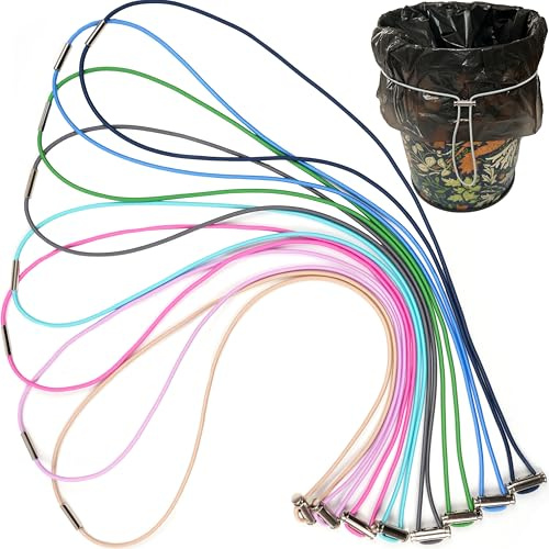 Lot de 8 élastiques réglables multicolores pour poubelles de 30 à 10 gallons
