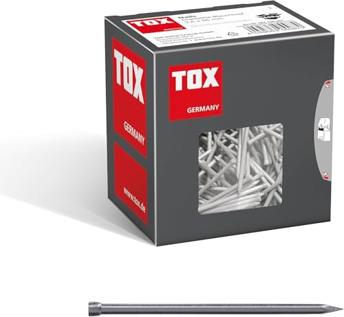 TOX Drahtstifte Nails 2,5x55 mm mit Stauchkopf für beinahe unsichtbare Befestigungen in Holz M, universelle Einsatzmöglichkeit im Innen- und Außenbereich, blanker Stahl, 400 g im Karton, 063100207