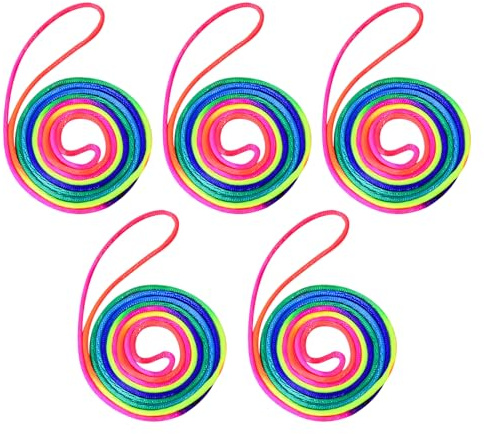 5 Stück Fingertwist, Fingergedrehte Saiten Fadenspiel Fingerspiel Rainbow Rope Regenbogen Schnur Finger Flexible Regenbogenkordel Länge 160cm Mitgebsel und für den Schulhof ideal als kleines Geschenk