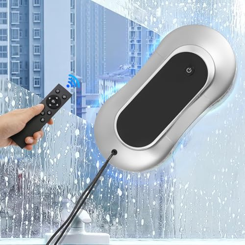 Fönsterrengöringsrobot, fönsterrengörare, elektrisk med sprayfunktion, automatisk fönsterrengörare med banplanering, kantdetektering, 10 rengöringsdukar