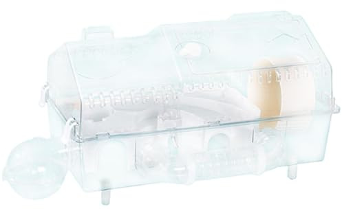 KESOTO Hamsterkäfig für Kleintiere mit Belüftung Und Transparentem Design, Weiß