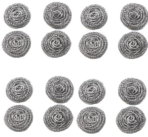 APXB Kettle Descaler Balls,Stainless Steel Wool Scrubber,Metal Scourer Pan Scourers Cleaner Wire Pad Scouring Limescale Remover Scrub Portable for Cleaning Kitchen Pot Dish (36)
