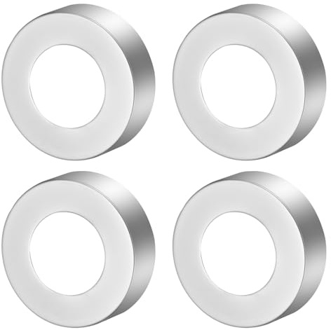 QUARKZMAN 4 Pezzi Flangia Doccia Armatura 1.3x2.4x0.7(33x60x18mm) Acciaio Inox Piastra Rotonda Copri Parete Flangia Divisibile Copertura Tubo Idrico Montata A Parete Argento