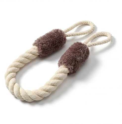 Türstopper Klinke 2er Set, 60cm Baumwolle, Braun | Türstopper Klinke als Türkordel mit Klemmschutz, 60cm Baumwolle, braun, schützt Finger & Haustiere, leise, ohne Bohren.