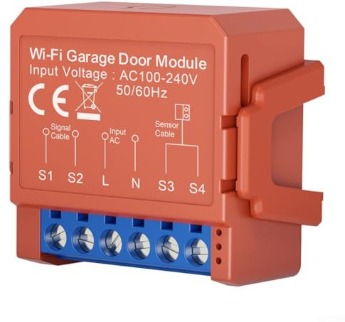 Yuanpgky Module de porte de garage avec fonction minuterie, télécommande WiFi via application, boîtier ABS, AC 100-240 V, IP20, pour volet roulant et garage à volets roulants