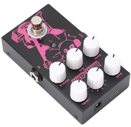 Omquot Elektrisk Gitarrpedal 3 EQ Justerbar med 9 Musikeffekter för Live Performance Kompakt Metalldesign