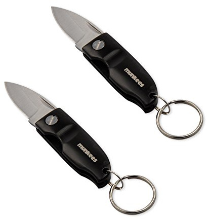 munkees® Klappmesser I 2er Schwarz – Taschenmesser Schlüsselanhänger