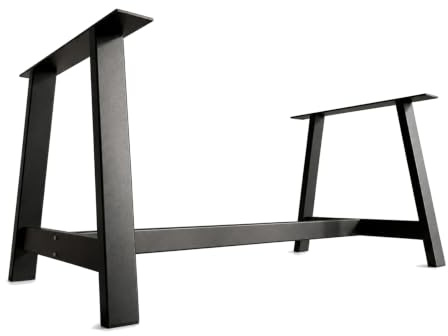 Taormina Design Tischgestell aus Metall mit Querstrebe, Profil 80x40 mm - geschweißtes Gestell nach Mass, Form: A - AB2-8040