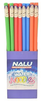 NALU Foam Pool Noodle - 1.5 Metre Pool Float for Swimming Water Sports and Water Aerobics - Pack of 4