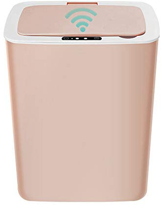 Anze 14L Automatic Sensor Bin, Touchless Intelligent Induction Sensor Dustbin with Lid Indoor Fully Automatic Trash Can Recycling Bins Dustbin for Bathroom Bedroom Kitchen Home Office Plastic (Pink)