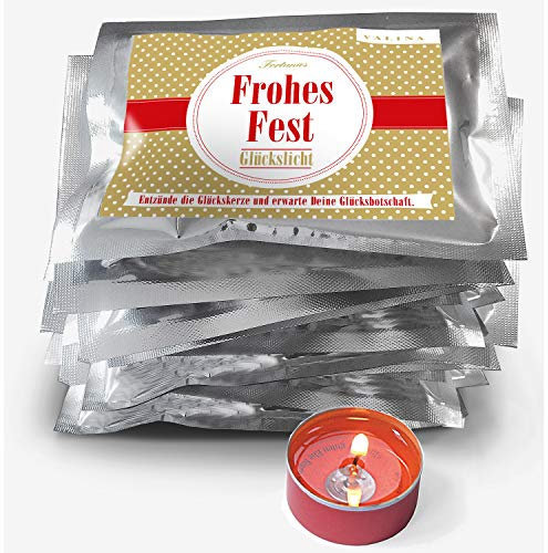 Fortunas Glückslicht | Edition Dots | Gold | Frohes Fest | Mit eleganten Punkten | 10er-Set