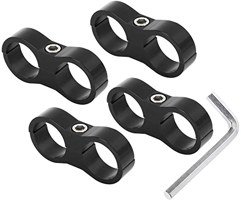 X AUTOHAUX 4pcs Black AN12 24mm Car Hose Separator Clamp Adapter with Wrench