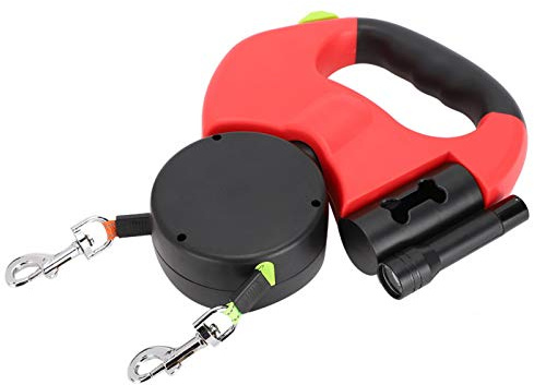 Uttagbar hundkoppel dog leash retractable double dubbelh?jdsv?ngbar koppel f?r husdjur, trasselfri, enhandsbroms, f?r X-Small/Small/Medium/Large Dog eller Laisses r¨¦tractables