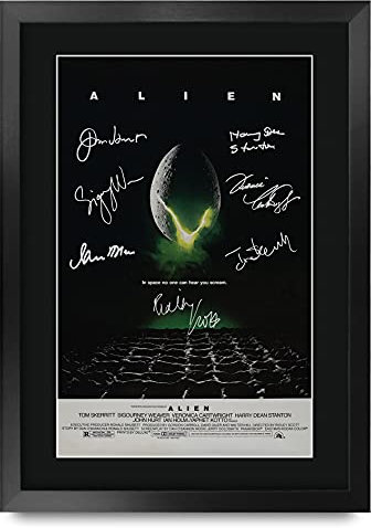 HWC Trading FR A3 Alien Sigourney Weaver Gifts gedrucktes Poster, signiertes Autogrammbild für Film-Fans, A3, gerahmt