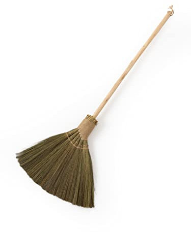 TTS For Home Handgefertigter Schneebesen – Vietnamesischer Strohbesen – großer langer Besen mit Holzgriff – dekorativer Besen – 118 cm Länge