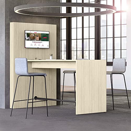 Weber Büro Besprechungstisch MEDIAWALL 193 x 120 cm | Hochtisch | Präsentationstisch | Multimedia| Mit Monitorhalterung und Steckdose | Sandesche