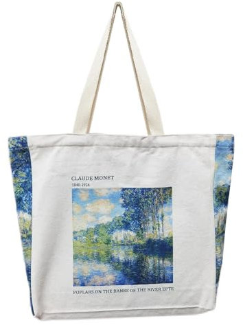 BROADREAM Jutebeutel Bedruckt Vintage, Jute Beutel, Einkaufstasche Bag, Canvas Tote Bag Aesthetic Vintage Taschen Groß Umhängetasche Stofftaschen für Damen Uni Arbeit