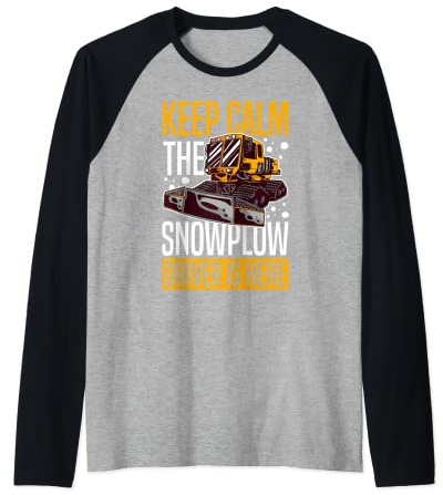 Snow Plow Tractor Machine Truck Shovel Driver Snowplough Raglan Baseball Tee