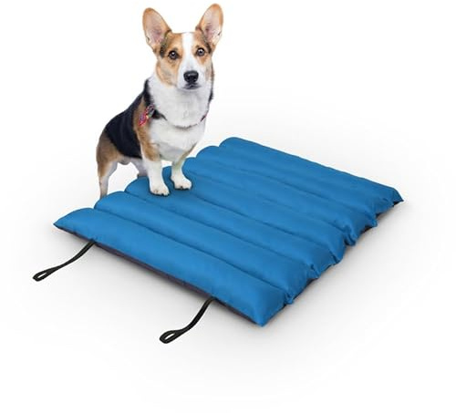 Bestlivings Hundematte 85x70cm (Blau) - Outdoor - wasserabweisend & atmungsaktiv - Hundebett gepolstert - waschbares Hundekissen für draußen