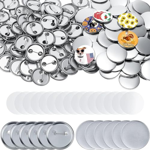 ZALHIN 100 Stück Buttonrohlinge 58mm, Leere Schaltfläche Abzeichen Button Abzeichen Teile Set für DIY Kunsthandwerk Supplies Geschenke, Geschenke und Souvenirs