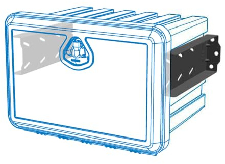 FTsolid Halterung Unterbaubox – horizontale Halterung, lang | Anhängerkiste – Staubox – Unterflurbox – Gurtkiste – Werkzeugkiste