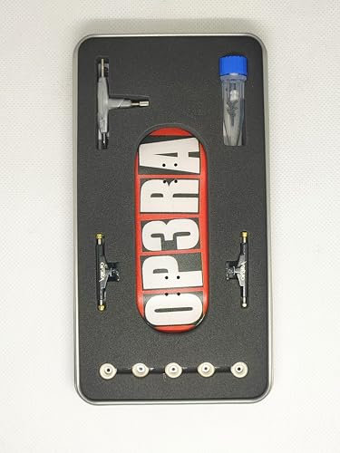 Pro Fingerboard Set up (Complete) Op3ra V1-34 * 96mm 5 plys Maples Wood Deck -Medium Concave Medium Kick -UV Printing Graphic- The Red Blocks