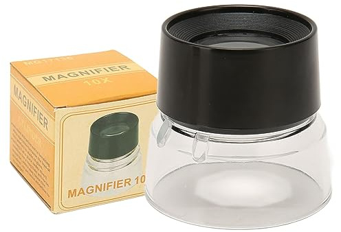 Tyenaza LumiLoupe, 10x Standlupe Tragbar Langlebig Zylinderlupe, Tischlupe Für Schmuckbewertung, Briefmarken, Fotografien, Münzstempel
