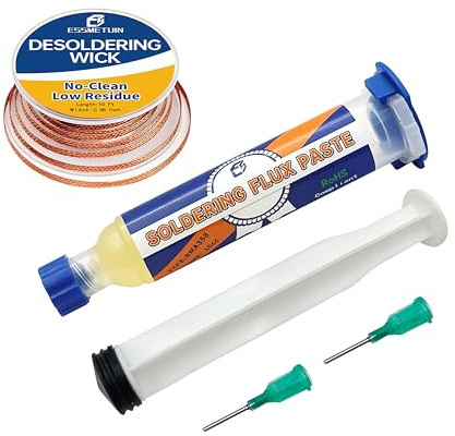 Solder flux for Electronics Soldering, No Clean Soldering Flux Paste & Desoldering Wick