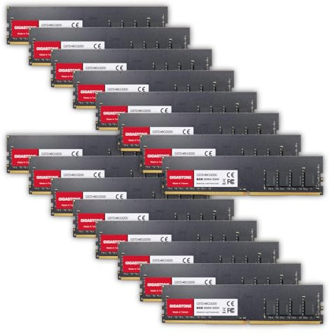 【DDR4 RAM】 GIGASTONE 128GB Kit(16x8GB) DDR4 3200MHz(2933MHz or 2666MHz) PC4-25600(PC4-23400/21300) CL22 1.2V UDIMM 288pin sin búfer sin ECC PC Desktop Only de Memoria Alto Rendimiento Actualización
