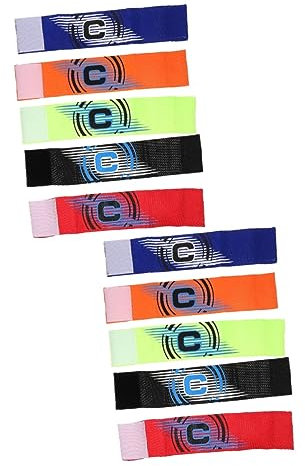 INOOMP 10stücke Teiliges Fußball Kapitänsarmbänder Fluoreszierend Und Verstellbare Wiederverwendbare Sportarmbinden Für Teamleiter Fußball Basketball Und Anderen