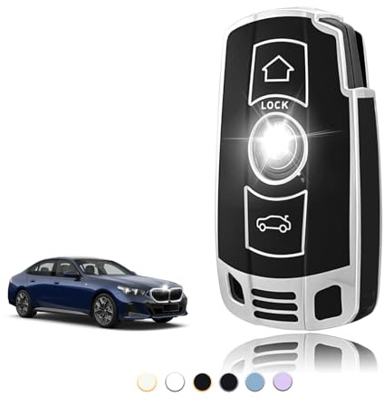 TOOMUME Funda Llave TPU, Carcasa Llave Apto para BMW 1/3/5/6 Serie X1 X3 X5 X6 M3 M5 M6 Z4 E60 E70 E71 E72 E81 E87 E88 E89 E90 E91 E92, Cubierta Llaves Coche Mando