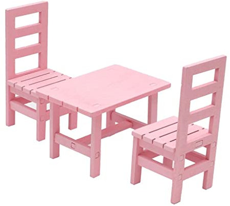 Colcolo Puppenhausmöbel Set für 1:6 Figuren, Elegante Esszimmerausstattung, Pink