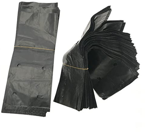 Jorzer Sac de Plantation en Plastique pour Arbres et Plantes, 200pcs, 8x18cm, Noir, Extérieur, Sac de Plantation de Tomates, Légumes, Fruits, Fleurs, Multicolore 2