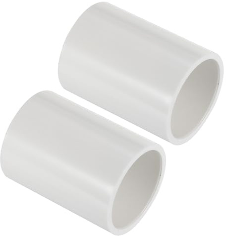 PATIKIL Adaptador de Acoplamiento de Tubería de PVC de 1 para Conexión de Tubería Recta de 2 Piezas para Uso en Sistemas de Riego por Goteo Industrial y Doméstico, Blanco