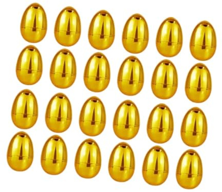 Perfeclan Huevos Dorados Huevos de Pascua rellenables Decoración Festiva Juegos Canasta Búsqueda Suministros para Fiestas Escolares Cumpleaños Búsqueda, 24 Piezas