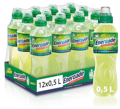 Energade, Bebida reintegrante 12 x 0,5 l, sabor limón, tapón Push&Pull, perfecta para actividad física, formato deportivo para hidratación en movimiento