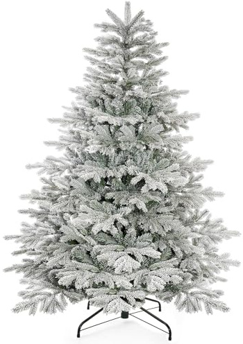 Yorbay Weihnachtsbaum Künstlich mit Schneebeflockt 150 cm: Premium PE & PVC | Tannenbaum Künstlich mit Metallständer zur Weihnachtsdeko - Geeignet als Dekoration für Zuhause Büro Geschäft - Dichte Zweige