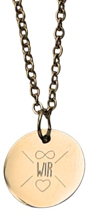 Positiva Jewelry Damen Halskette „Wir“ – Kette mit Infinity & Herz, romantische Schmuck Geschenkidee für Frauen, langlebig & wasserfest Schmuck Geschenke für Frauen Freundin Frau Mama Sie (Gold)