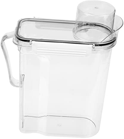BESPORTBLE Cubo de Lavandería Transparente de Gran Capacidad 18x29 Cm Tapa Hermética para Almacenar Detergente y Lociones, Práctico y Recargable para Uso Doméstico y Hotelero